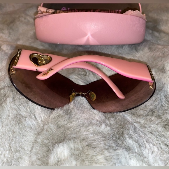 Vintage JUICY COUTURE Y2K Pink Heart Sunglasses - Picture 3 of 10